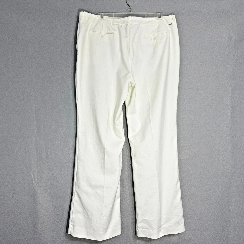 Tommy Hilfiger Ivy Straight Leg Pants‎ Womens Size 16 White Cotton Preppy Career
